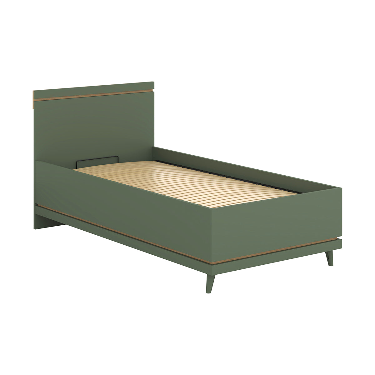 Lit coffre 100x200 sommier inclus Sandy Vert - vue 5