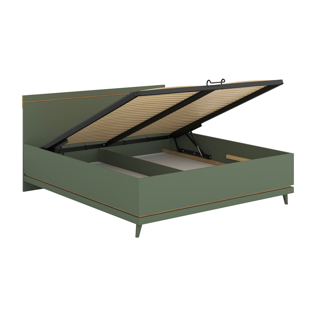 Lit coffre 180x200 sommier inclus Sandy Vert - vue 4