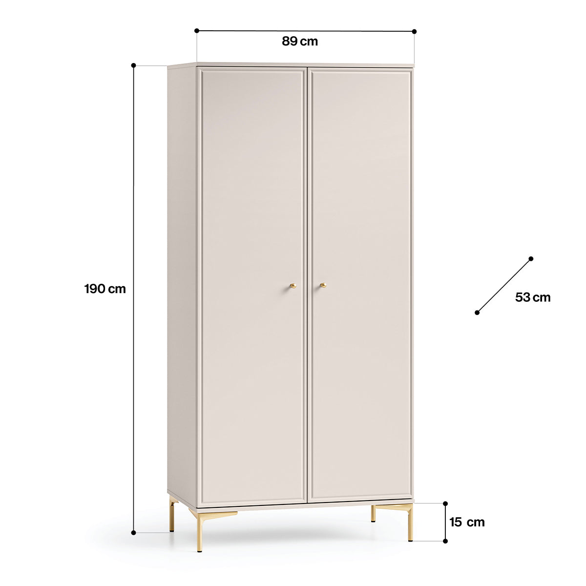 Armoire 2 portes Sélène Cachemire - vue 9
