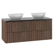 Meuble double vasque 120cm Siena bois et noir