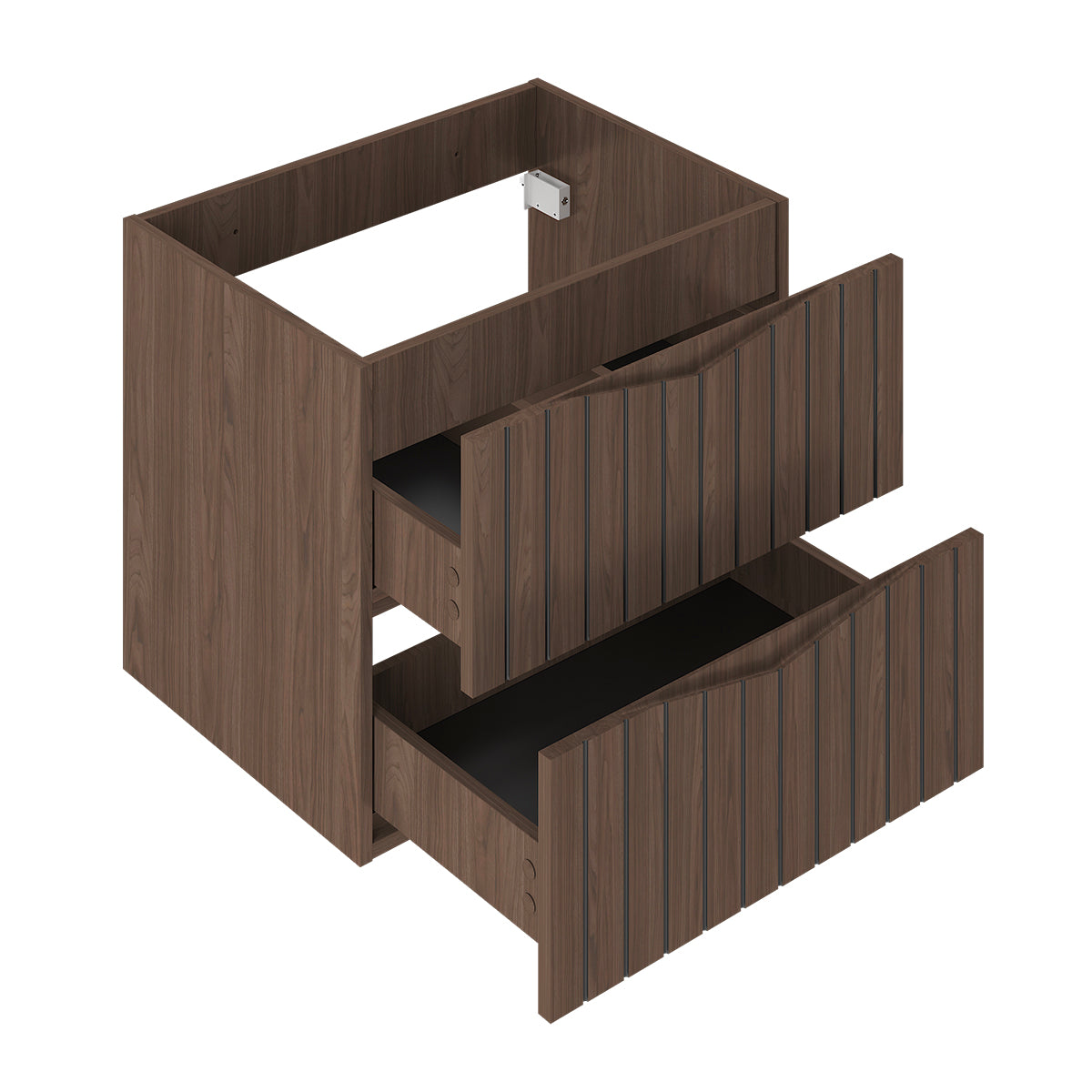 Ensemble meuble double vasque 120cm et colonne Siena bois et noir - vue 4