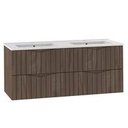 Meuble double vasque encastrée 120cm Siena bois et noir