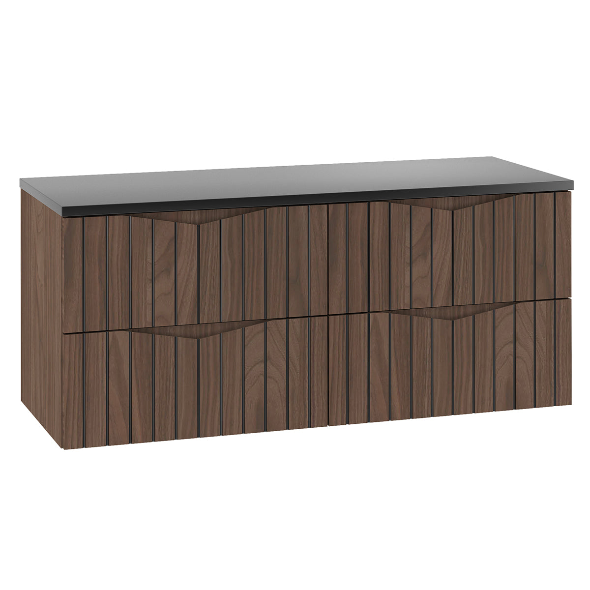 Meuble sous-vasque 120cm plan de toilette Siena bois et noir