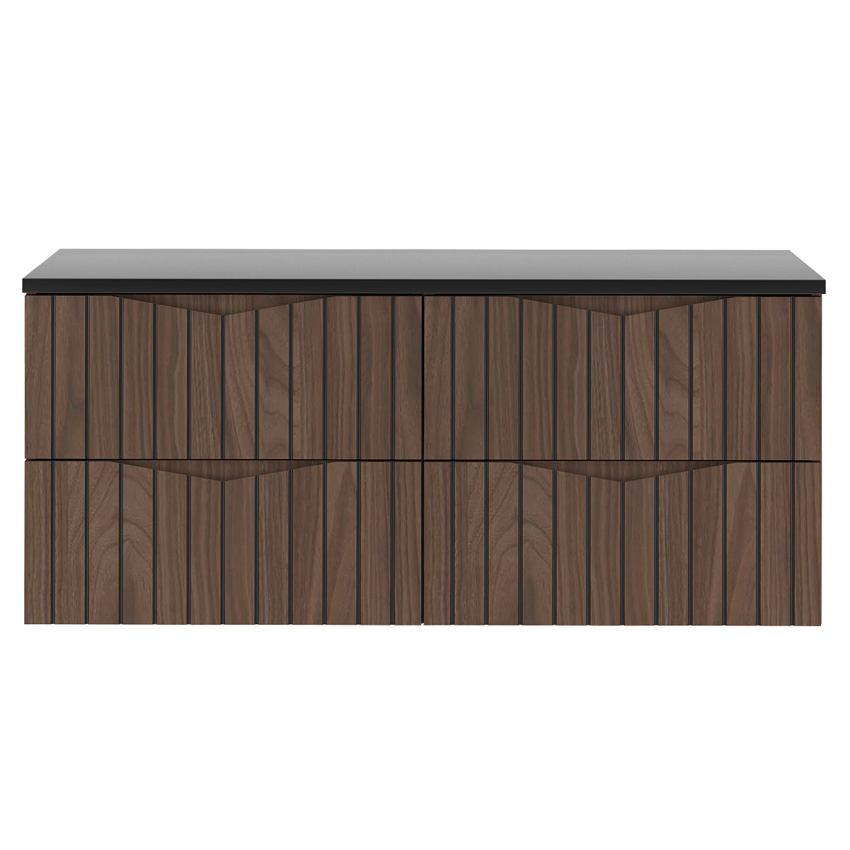 Meuble sous-vasque 120cm plan de toilette Siena bois et noir - vue 2