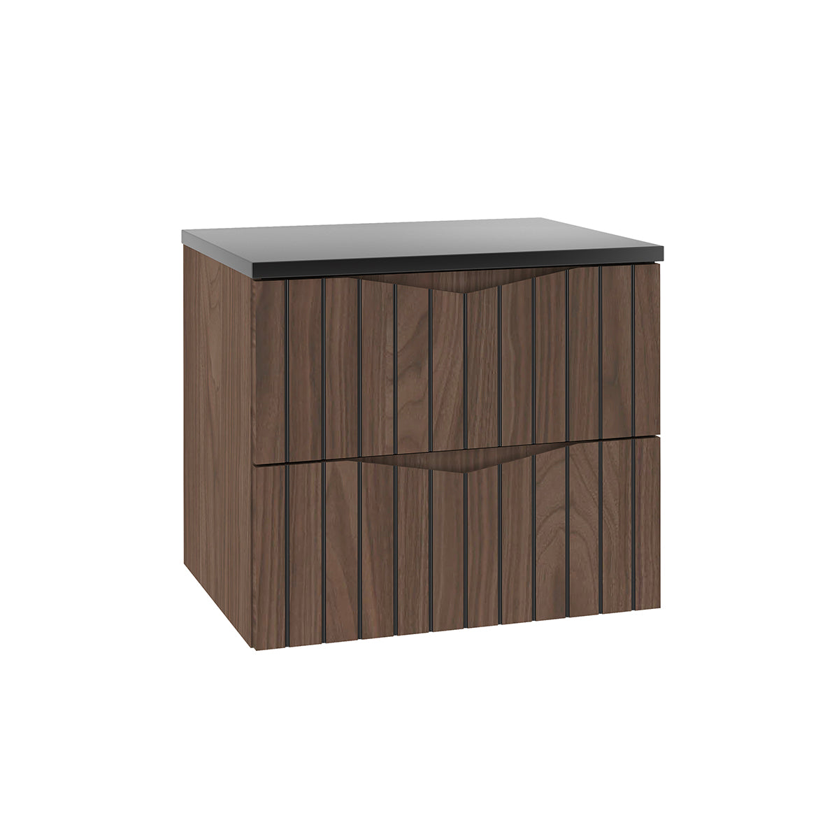 Meuble sous-vasque 60cm plan de toilette Siena bois et noir