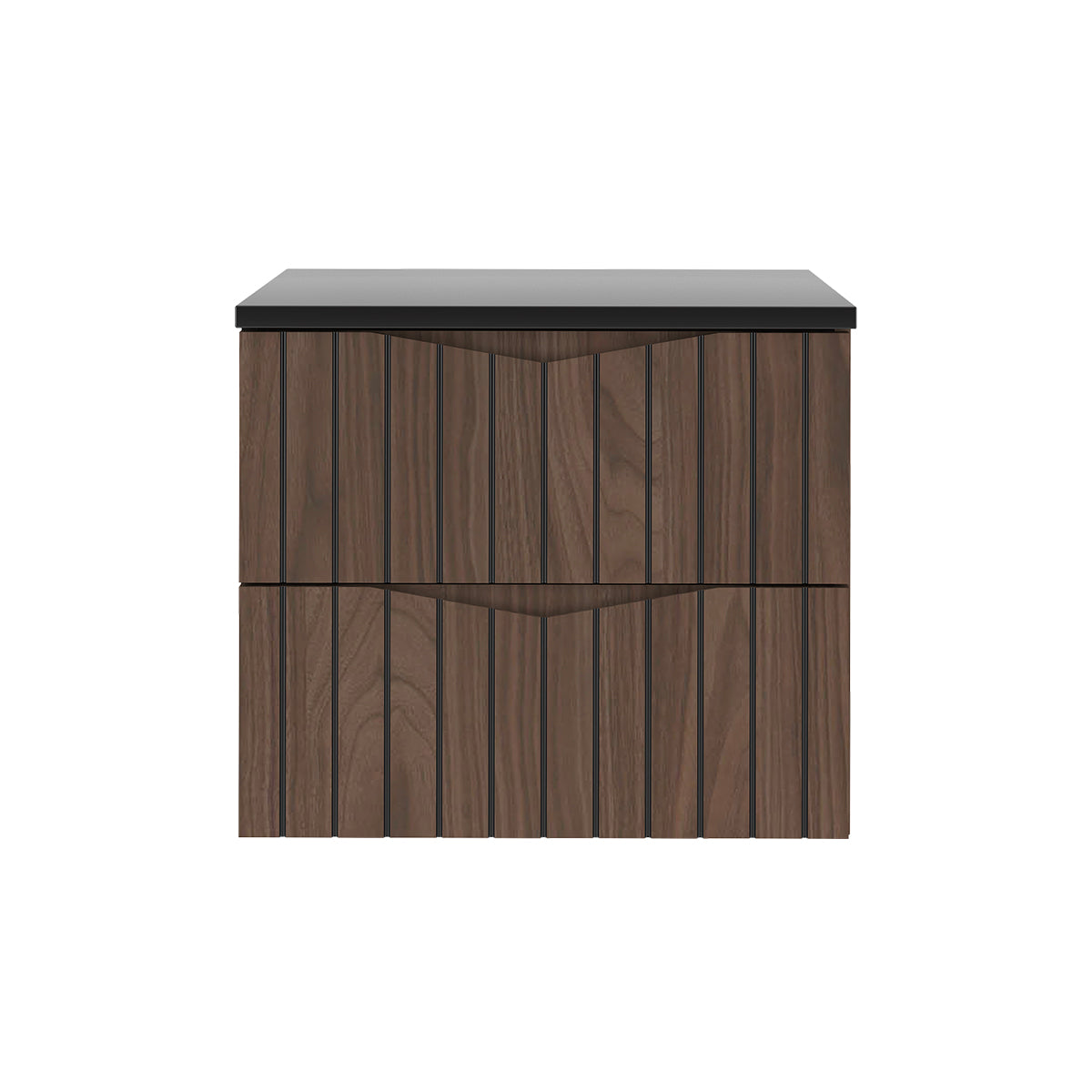 Meuble sous-vasque 60cm plan de toilette Siena bois et noir - vue 2