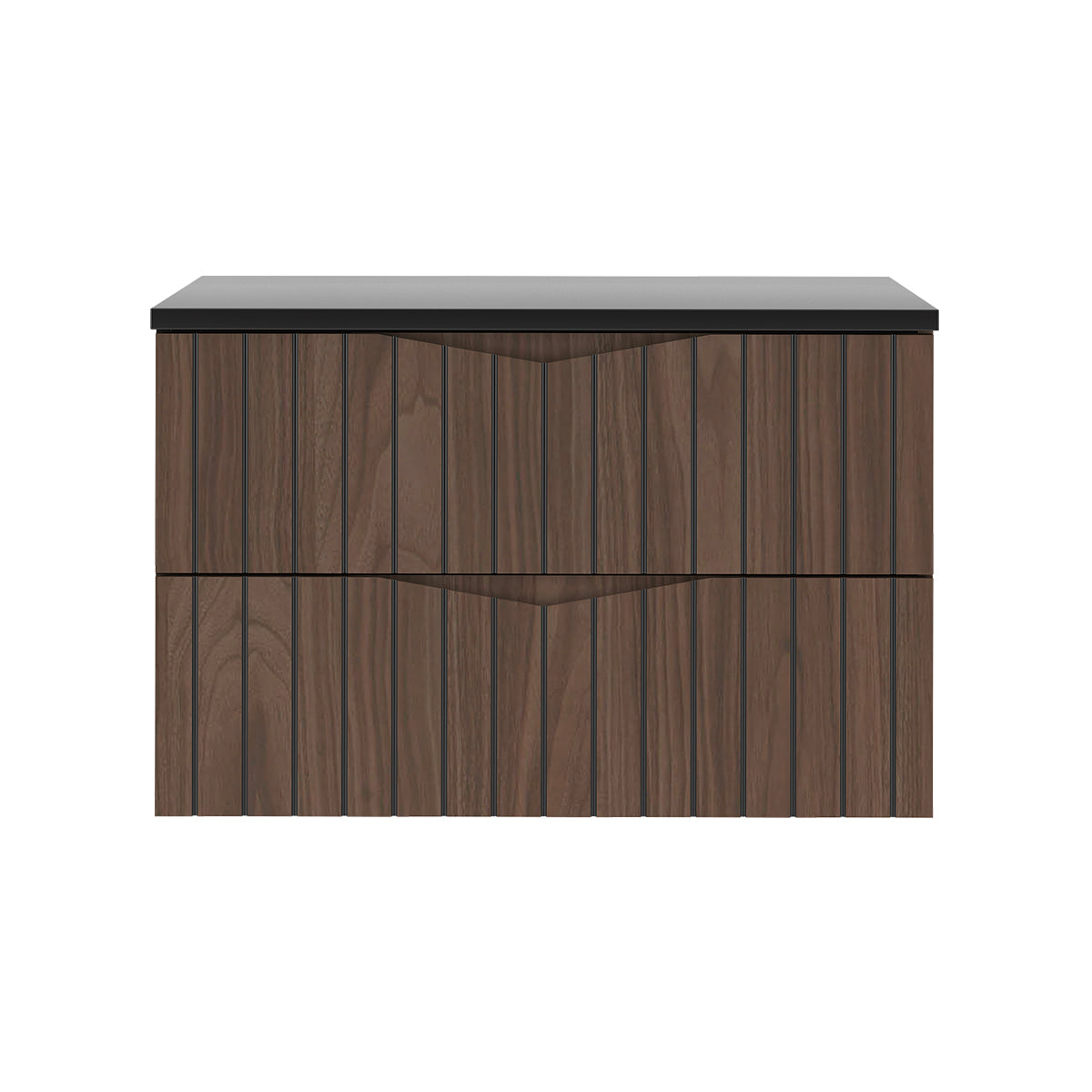 Meuble sous-vasque 80cm plan de toilette Siena bois et noir - vue 2
