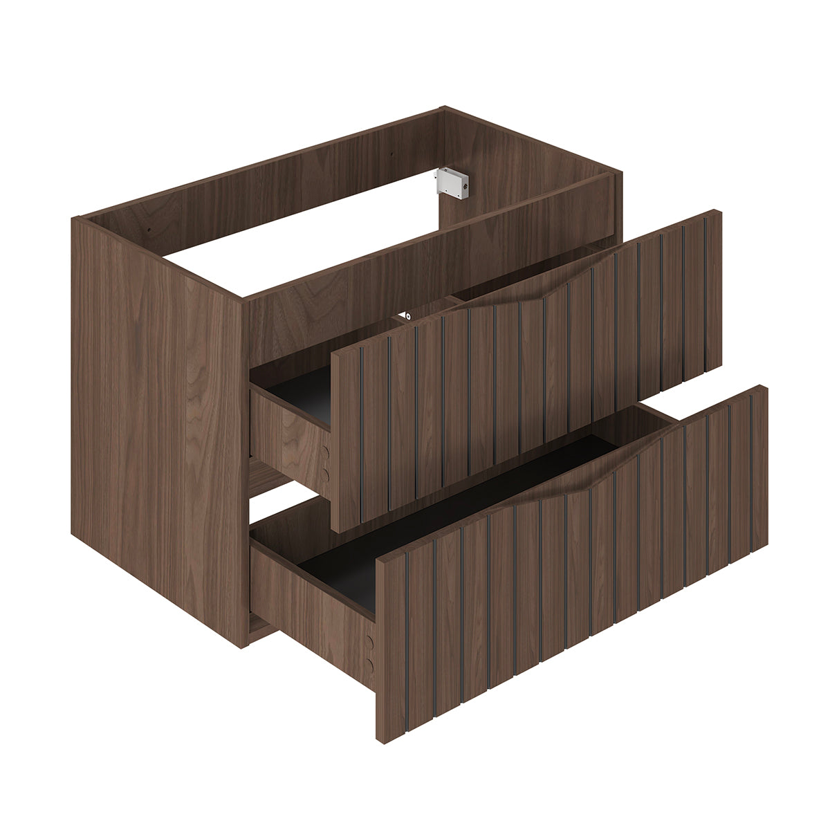Meuble sous-vasque 80cm plan de toilette Siena bois et noir - vue 3