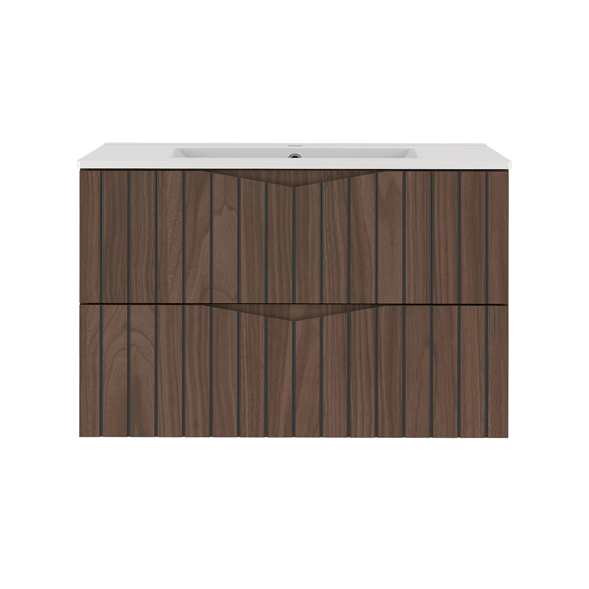Meuble simple vasque encastrée 80cm Siena bois et noir - vue 2
