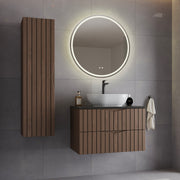 Ensemble meuble simple vasque 80cm et colonne Siena bois et noir