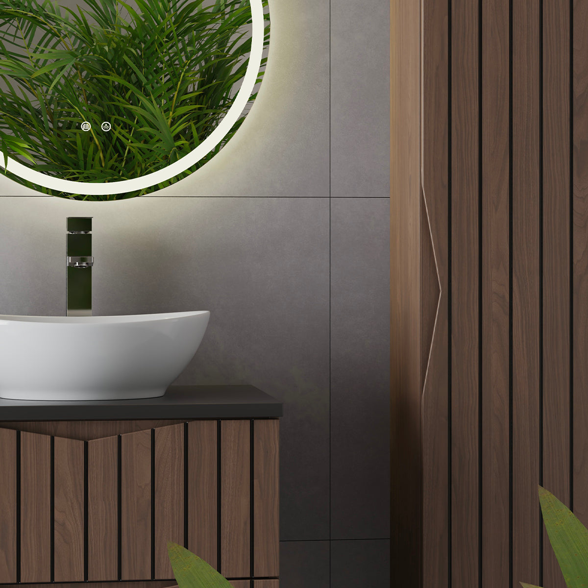 Meuble sous-vasque 120cm plan de toilette Siena bois et noir - vue 7