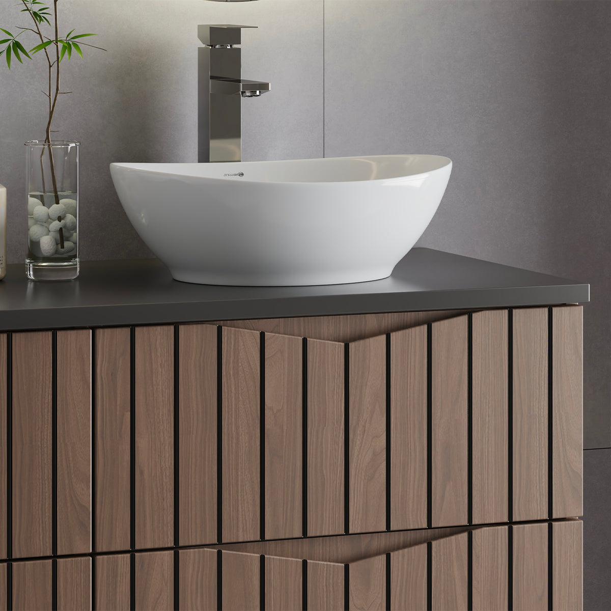 Meuble double vasque 120cm Siena bois et noir - vue 6
