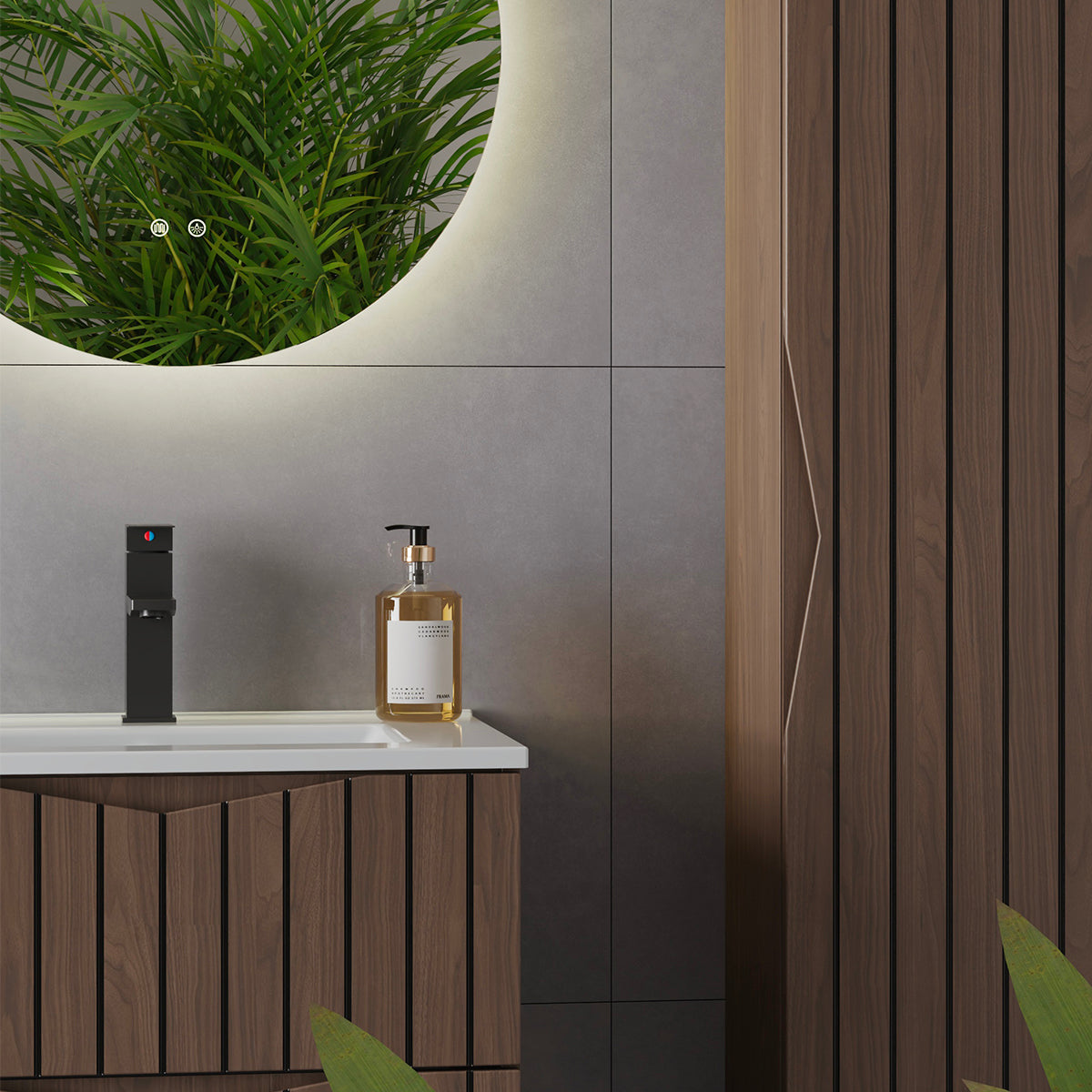 Meuble double vasque encastrée 120cm Siena bois et noir - vue 7