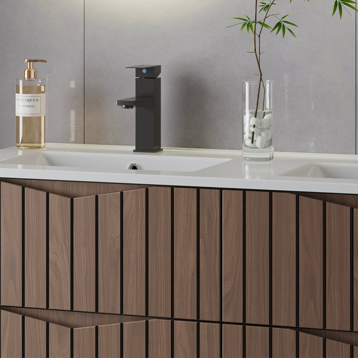 Meuble sous-vasque 120cm Siena bois et noir - vue 5
