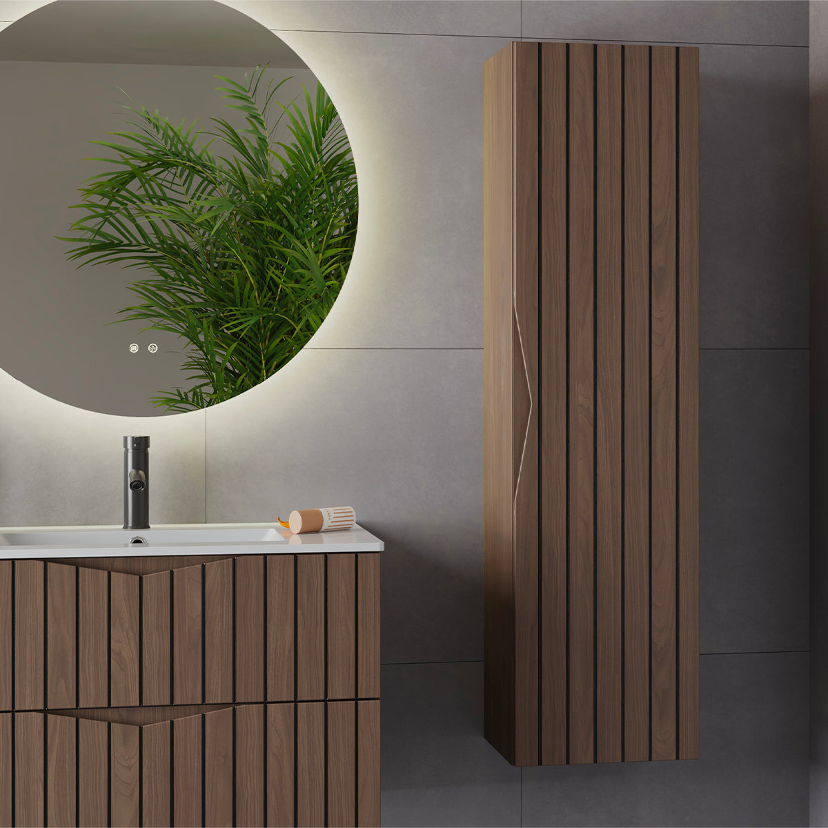 Meuble sous-vasque 80cm Siena bois et noir - vue 5