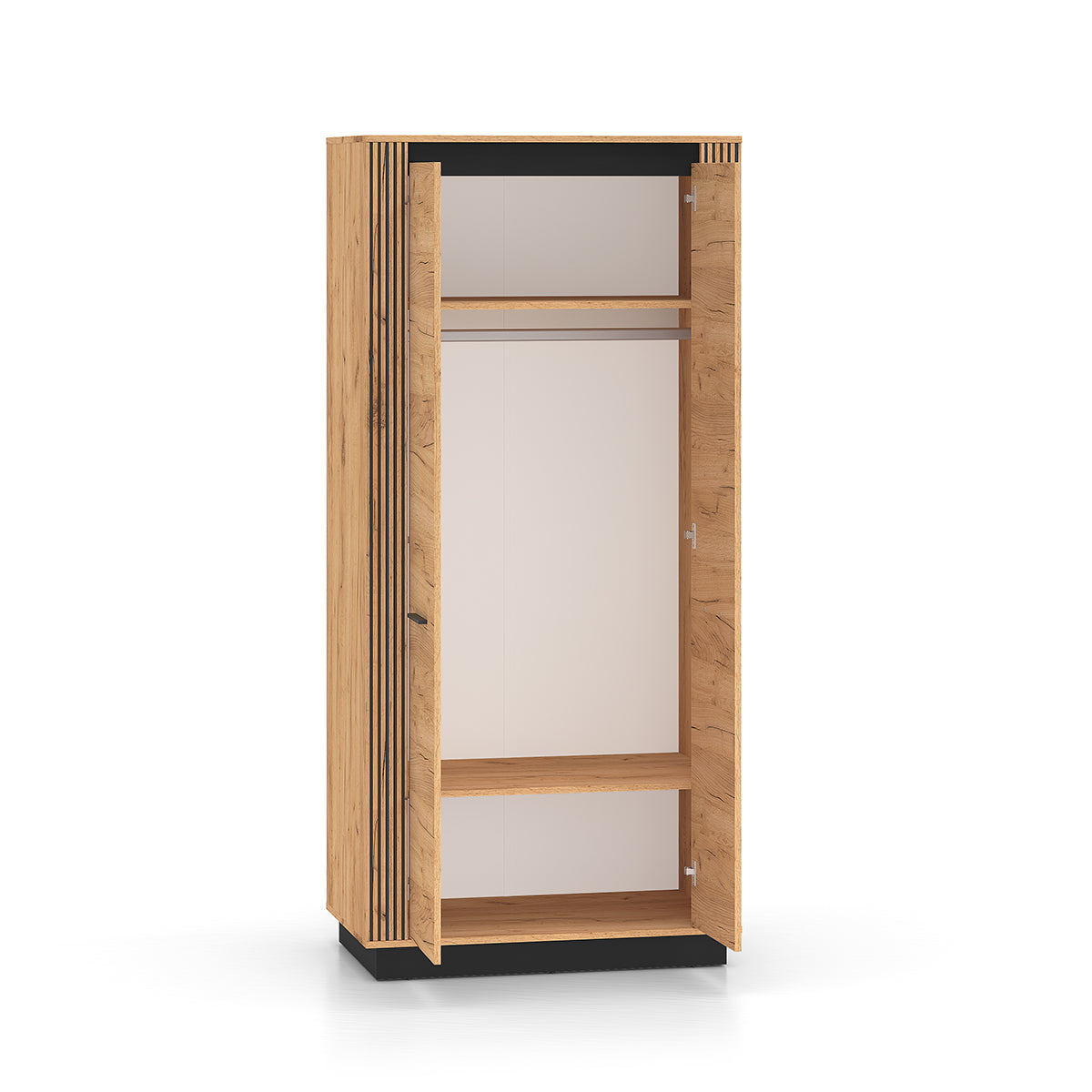 Armoire 2 portes Solal Bois et Noir - vue 2