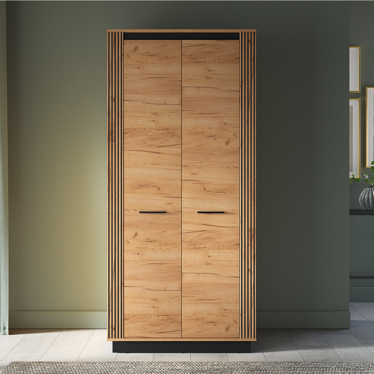Armoire 2 portes Solal Bois et Noir - vue 3