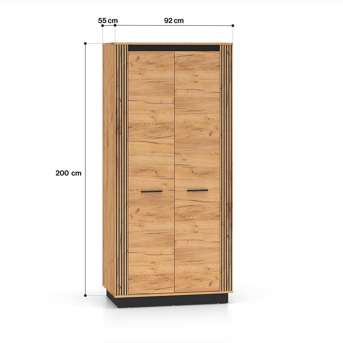 Armoire 2 portes Solal Bois et Noir - vue 5