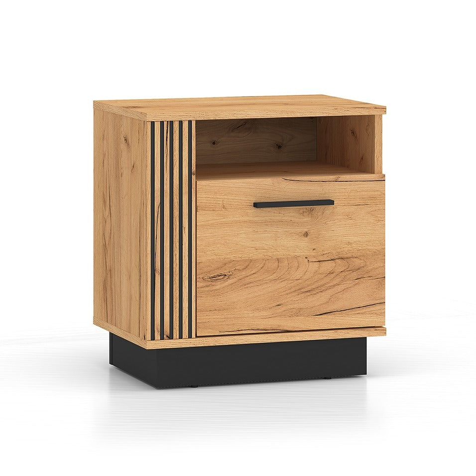 Chevet 1 porte Solal Bois et Noir