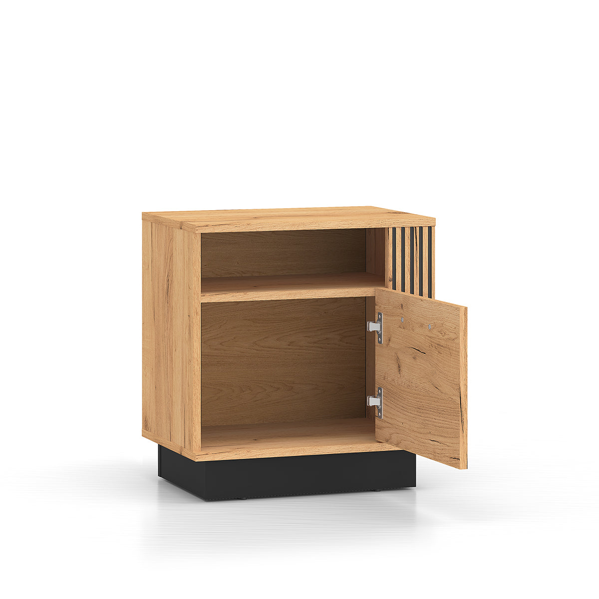 Chevet 1 porte Solal Bois et Noir - vue 2
