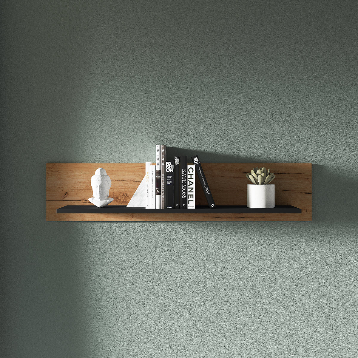 Étagère murale 110cm Solal Bois et Noir - vue 3