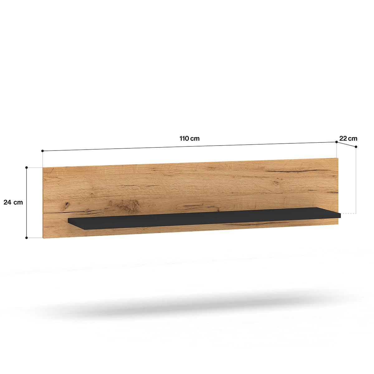 Étagère murale 110cm Solal Bois et Noir - vue 4
