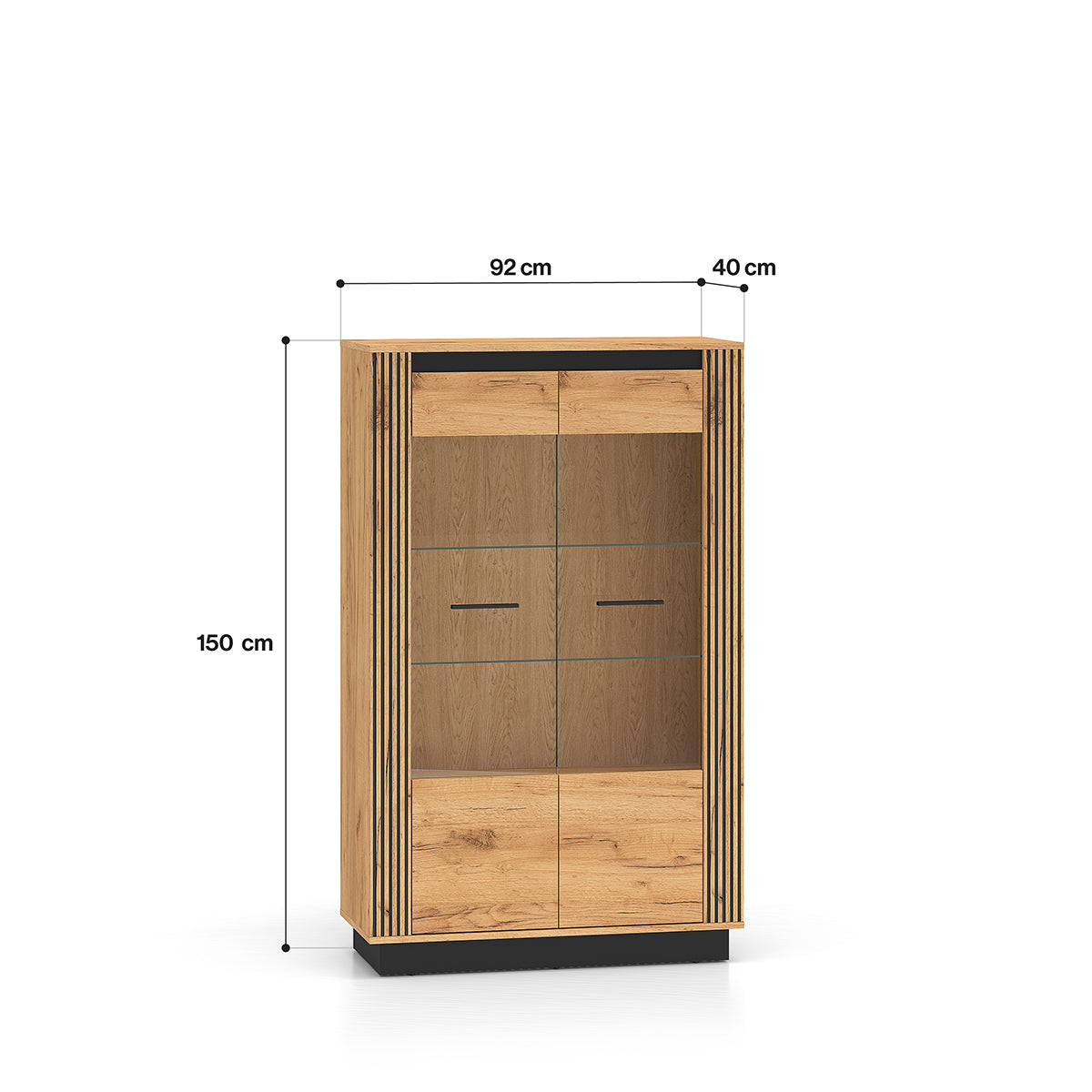 Vaisselier 2 portes Solal Bois et Noir - vue 5