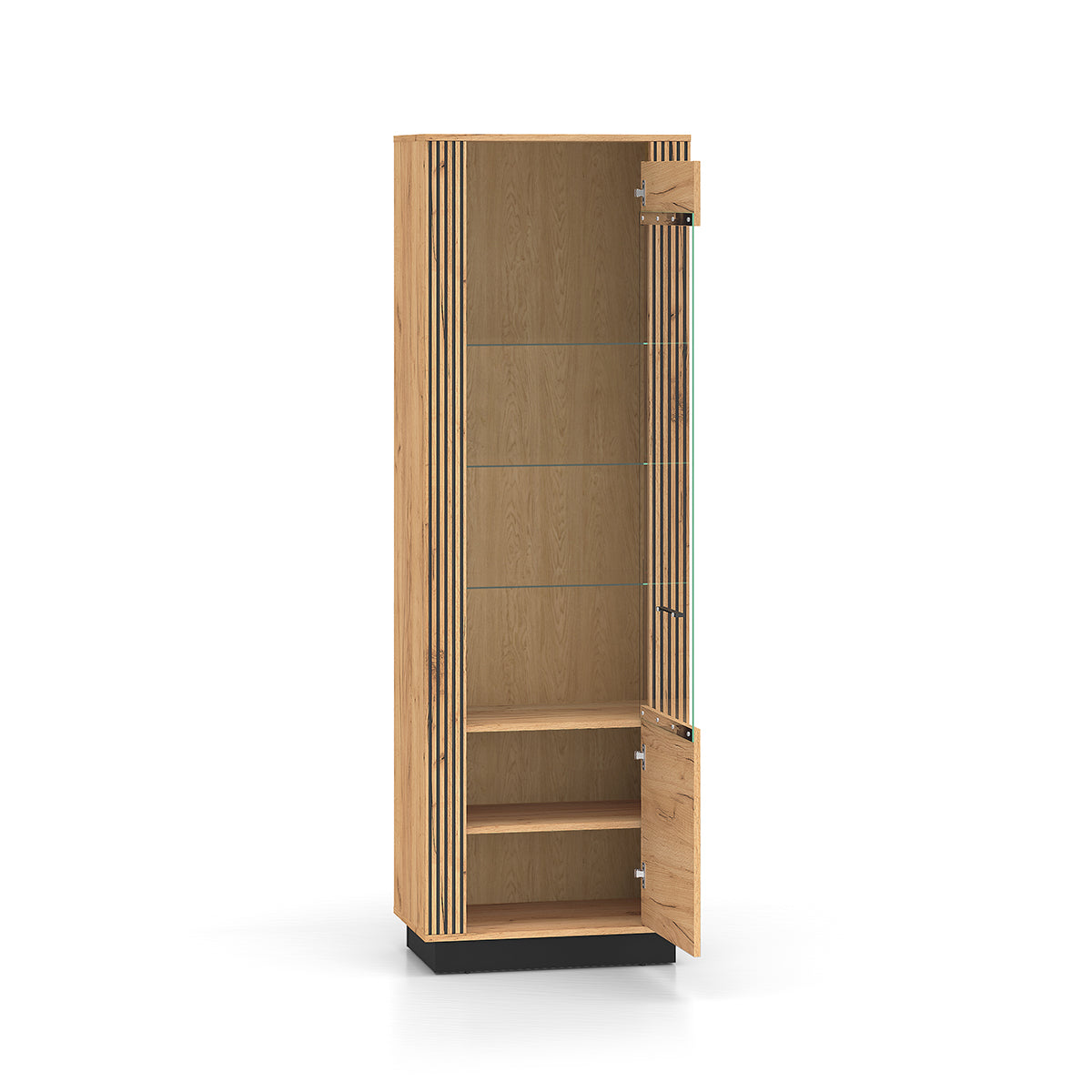 Vitrine 1 porte Solal Bois et Noir - vue 2
