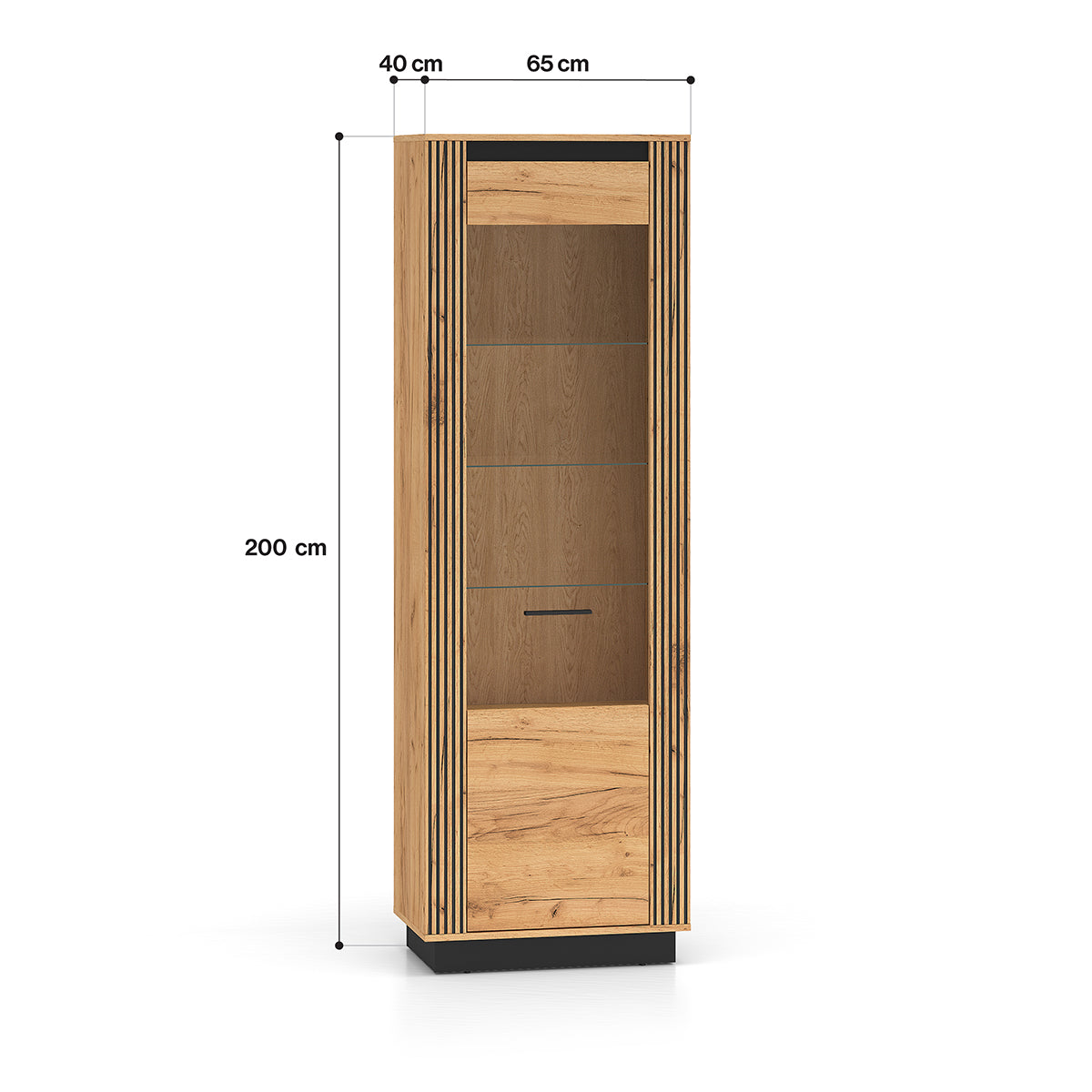 Vitrine 1 porte Solal Bois et Noir - vue 5