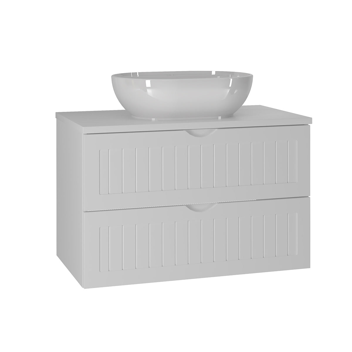 Meuble simple vasque 80cm Soline Blanc