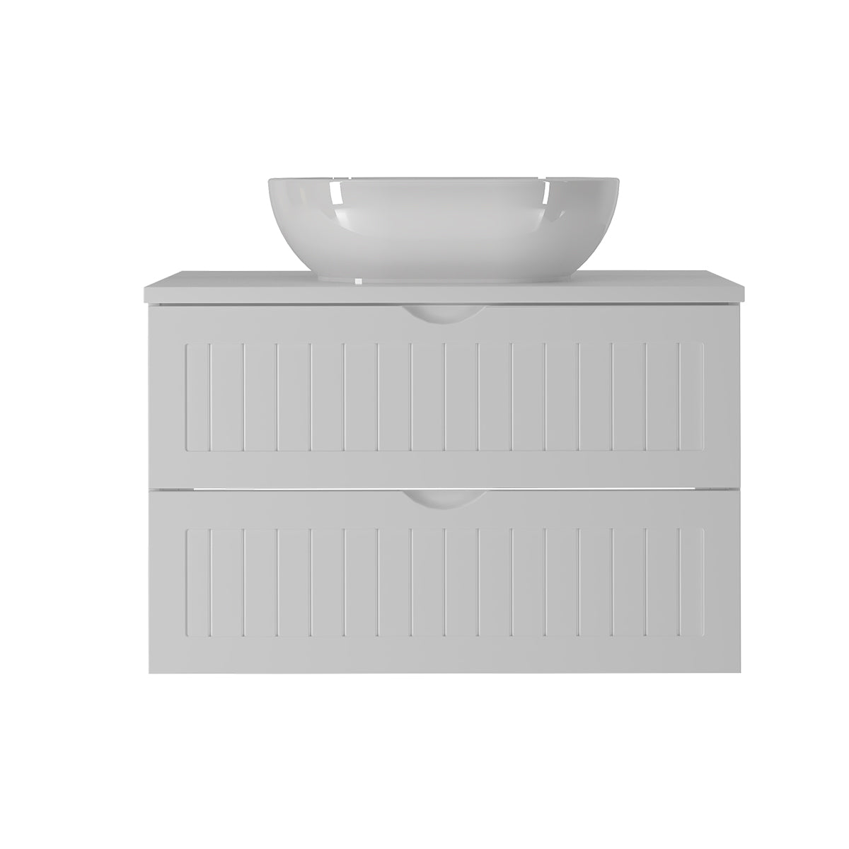 Meuble simple vasque 80cm Soline Blanc - vue 3