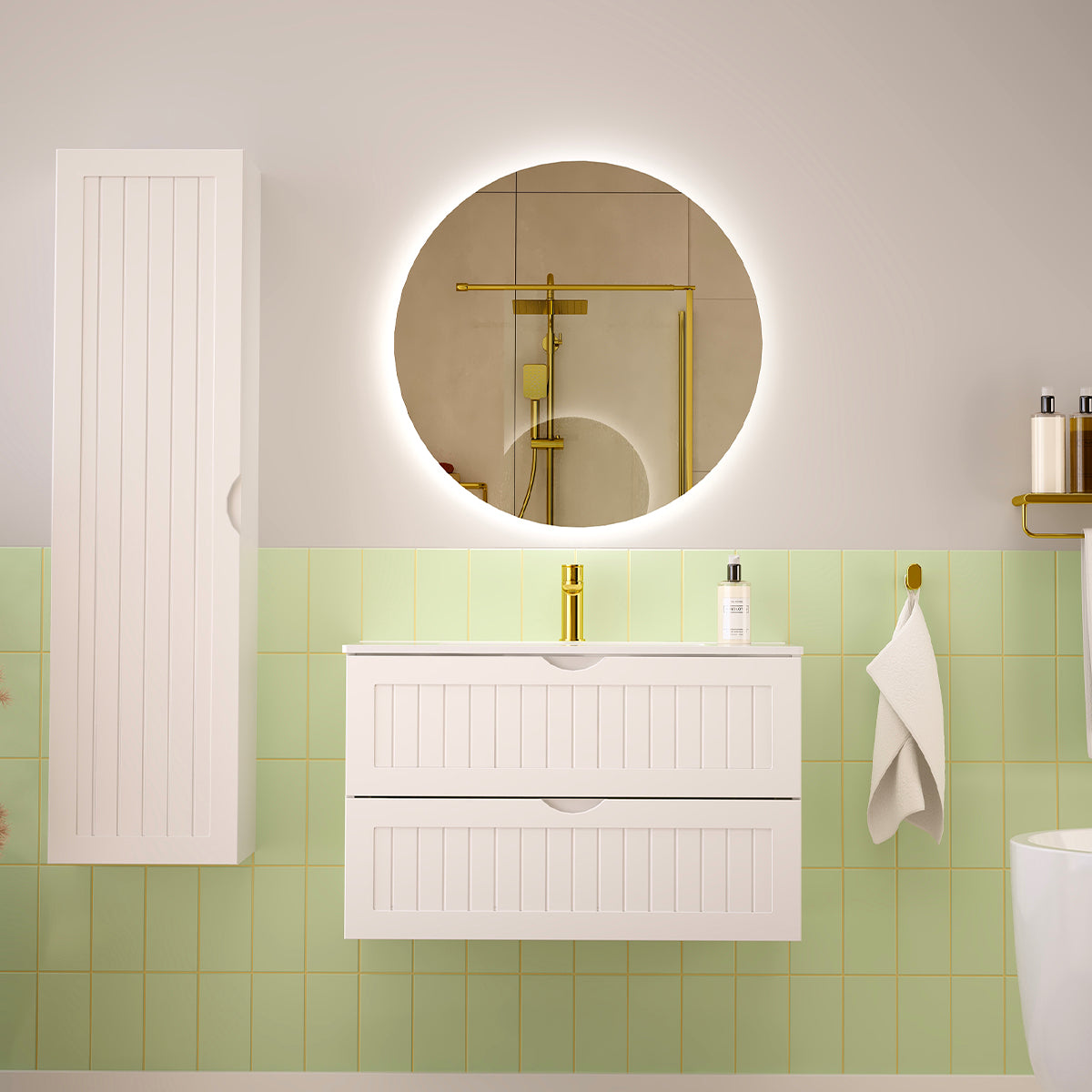 Meuble sous-vasque 80cm Soline Blanc - vue 6