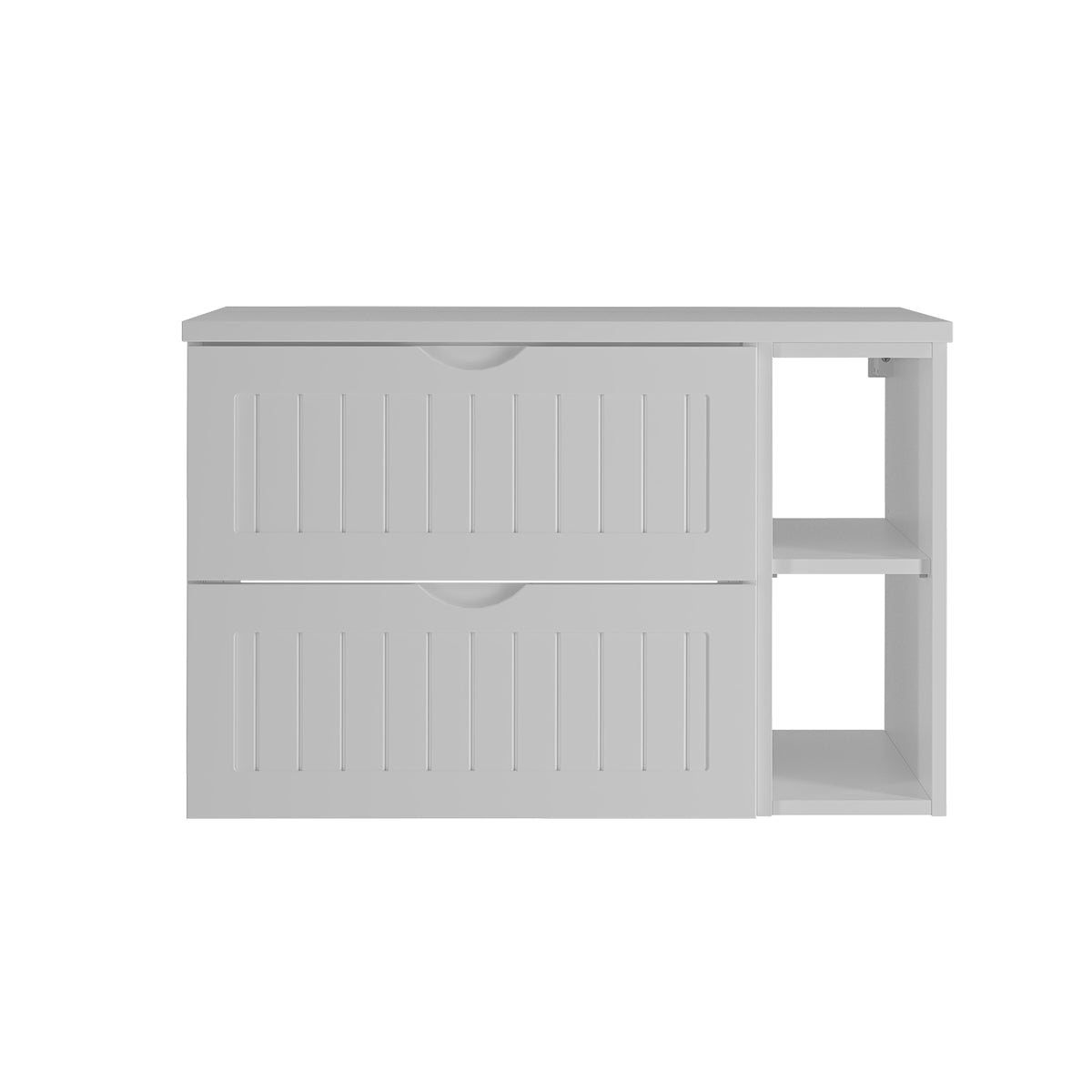 Meuble sous-vasque 80cm 2 niches plan de toilette Soline Blanc - vue 3