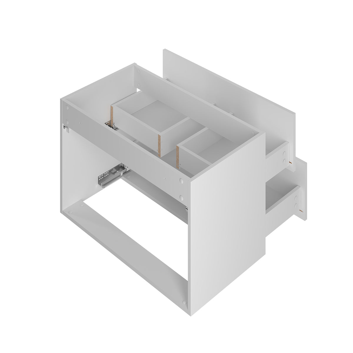 Meuble simple vasque encastrée 80cm Soline Blanc - vue 3