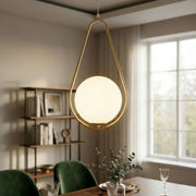 Suspension 1 globe en verre 46 cm Azélie Doré