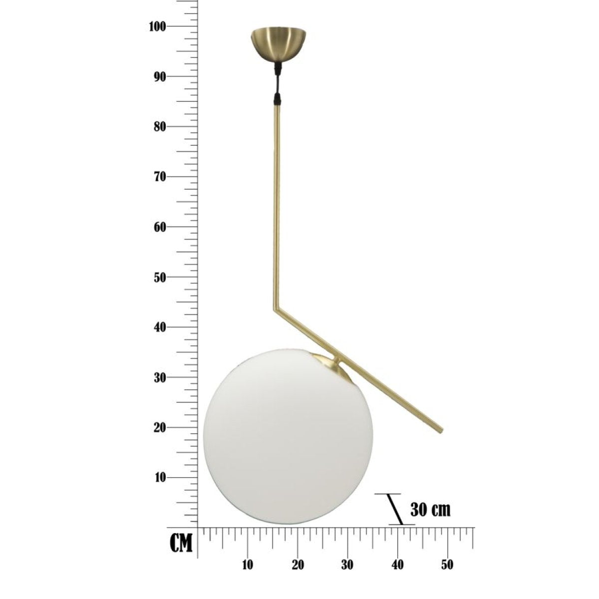 Suspension 1 globe en verre Azélie Doré - vue 9