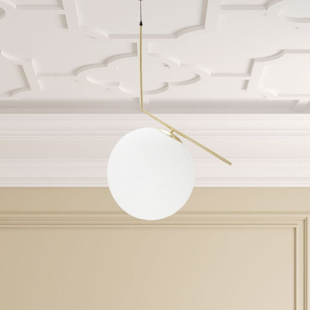 Suspension 1 globe en verre Azélie Doré - vue 4
