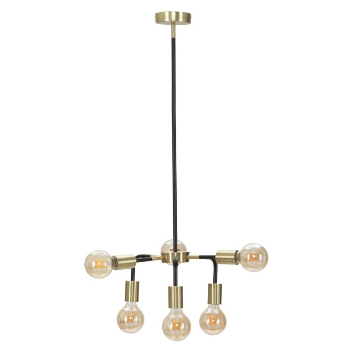 Suspension 6 ampoules 81 cm Ysao Noir et Doré - vue 2