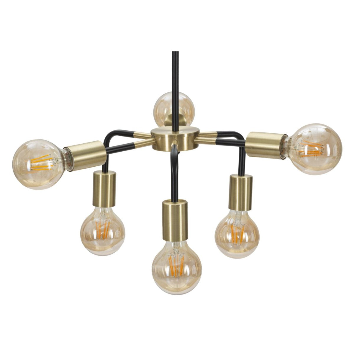 Suspension 6 ampoules 81 cm Ysao Noir et Doré - vue 3