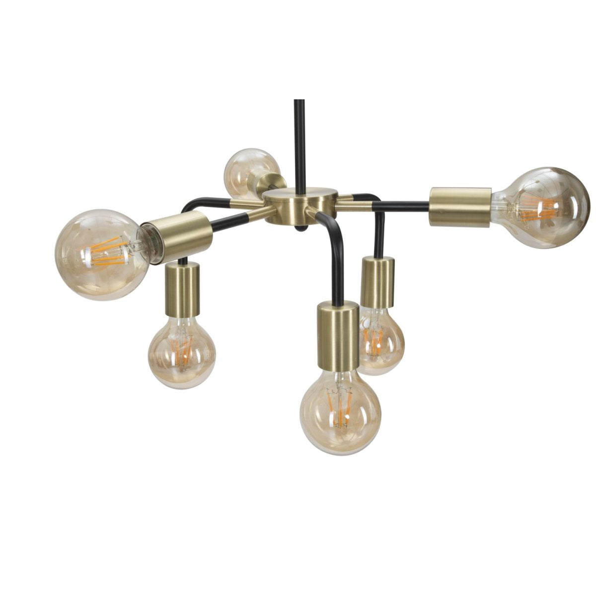 Suspension 6 ampoules 81 cm Ysao Noir et Doré - vue 4
