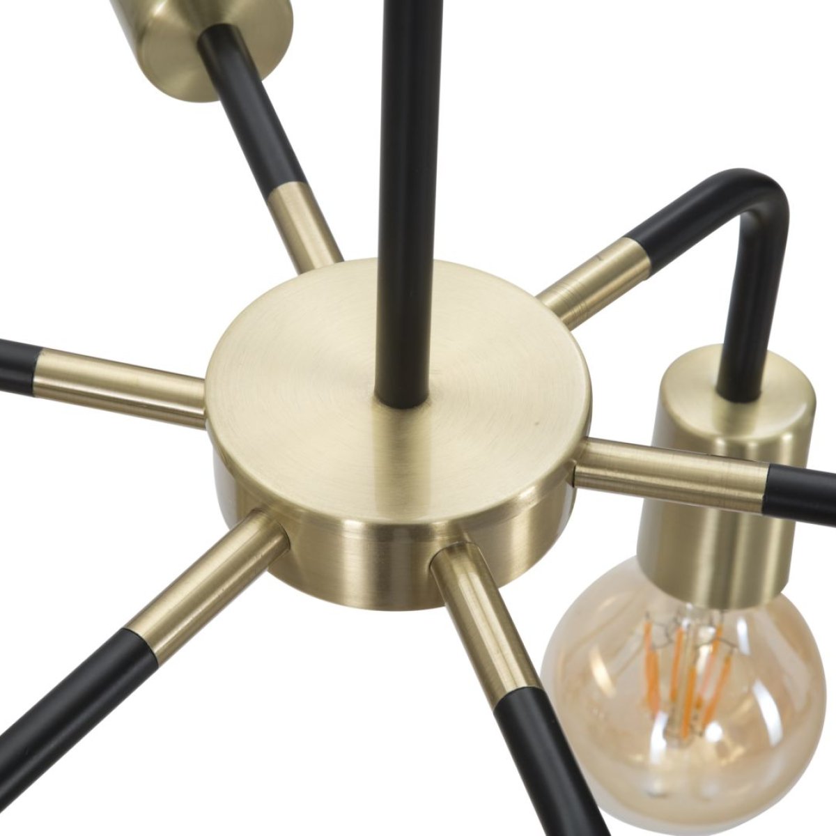 Suspension 6 ampoules 81 cm Ysao Noir et Doré - vue 6