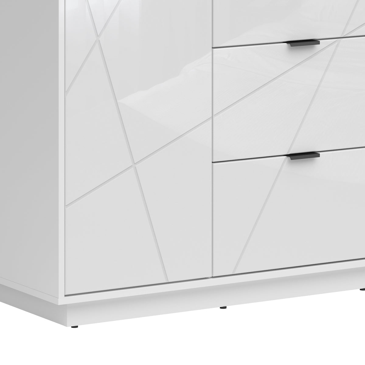 Armoire 2 portes 2 tiroirs Sven Blanc - vue 5