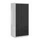 Armoire 2 portes 2 tiroirs Sven Noir et Blanc