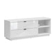 Meuble TV 2 tiroirs 2 niches 156 cm Sven Blanc