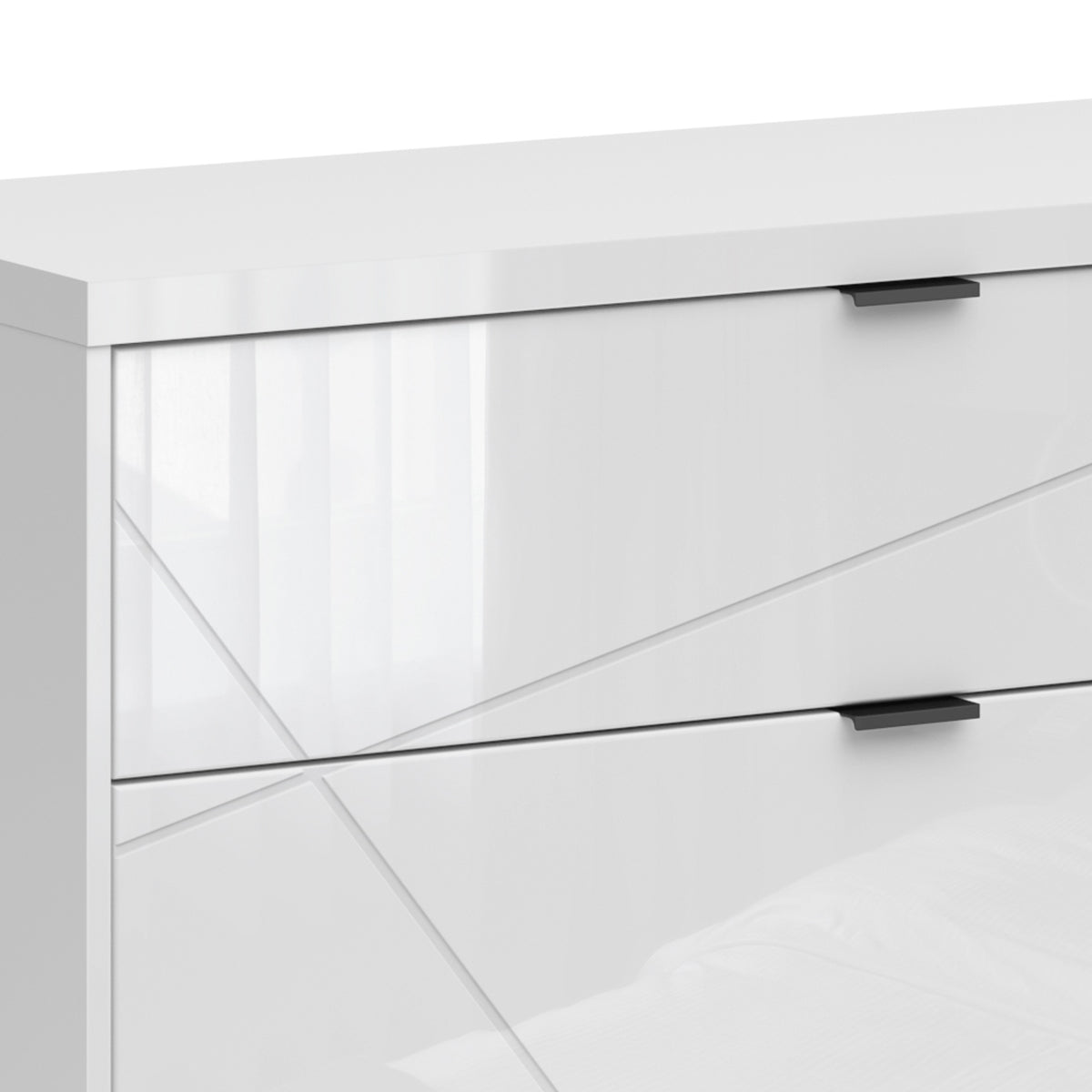 Meuble TV 2 tiroirs 2 niches 156 cm Sven Blanc - vue 4