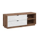 Meuble TV 2 tiroirs 2 niches 156 cm Sven Blanc et Bois