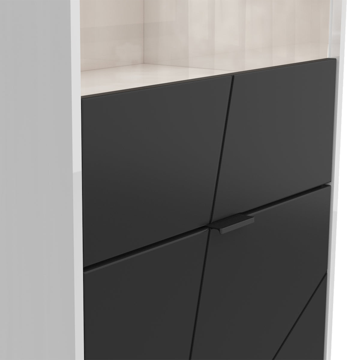 Vitrine 2 portes Sven Noir et Blanc - vue 4