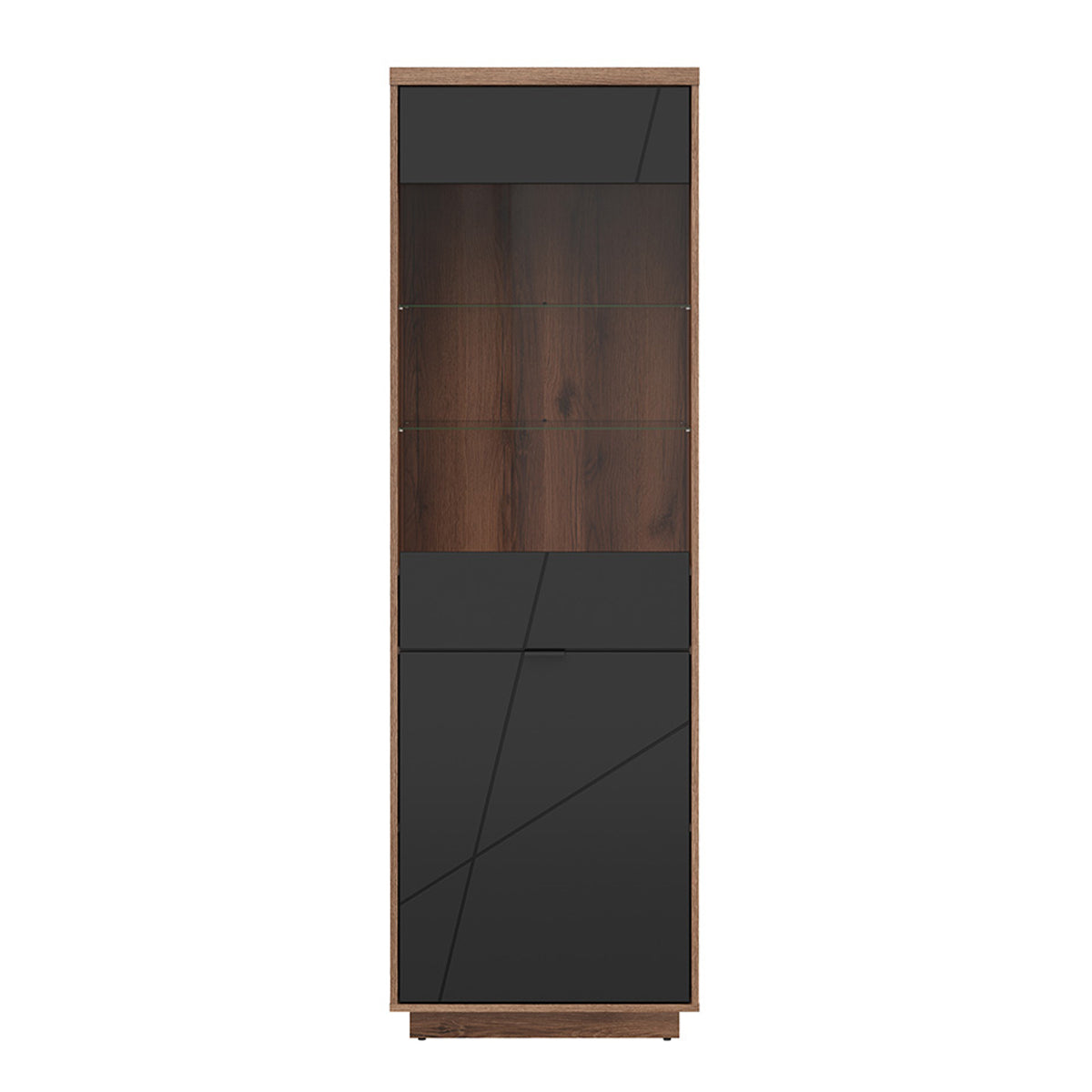 Vitrine 2 portes Sven Noir et Bois - vue 2