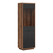 Vitrine 2 portes Sven Noir et Bois