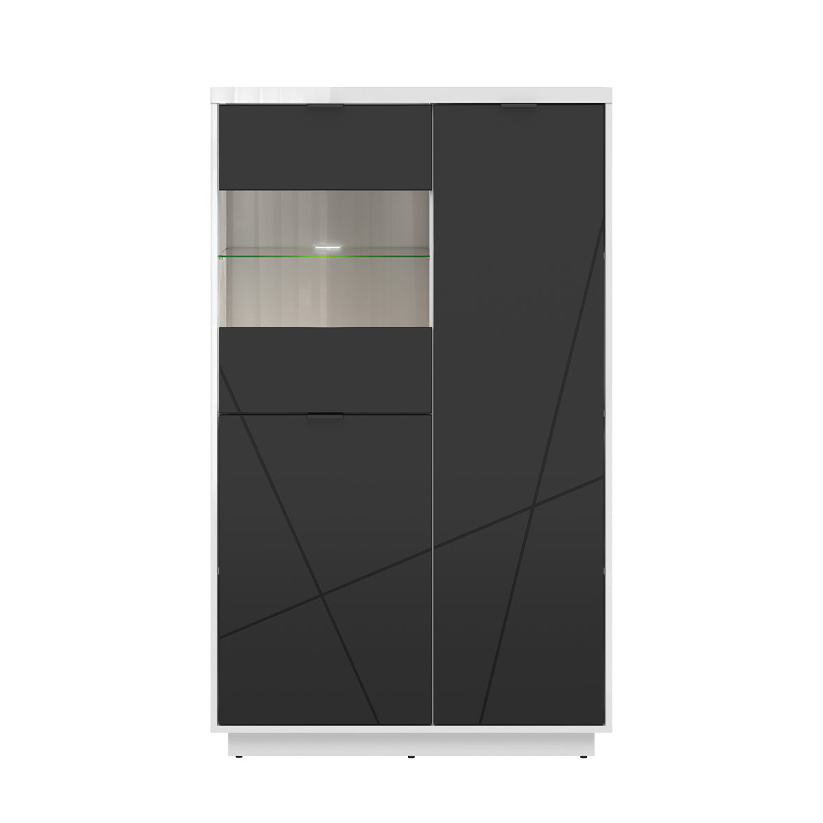 Vitrine 3 portes Sven Noir et Blanc - vue 2